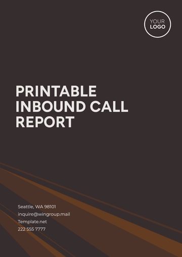 Free Printable Inbound Call Report Template to Edit Online