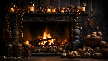 Free Rustic Fireplace Background Template to Edit Online