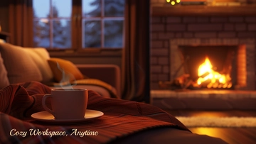 Free Fireplace Laptop Background Template to Edit Online