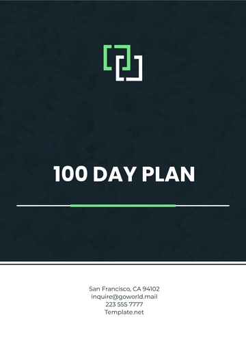 Free 100 Day Plan Template to Edit Online