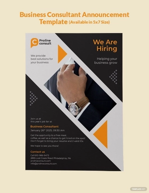 Business Consultant Announcement Template
