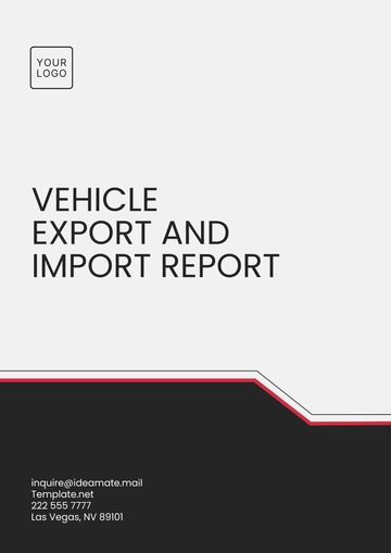 Free Vehicle Export and Import Report Template to Edit Online