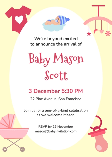 Free Unique Baby Invitation Template to Edit Online