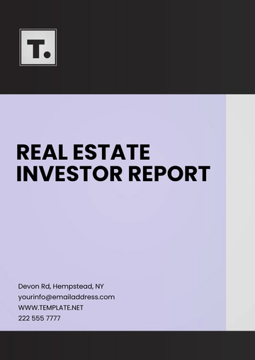 Free Real Estate Investor Report Template to Edit Online