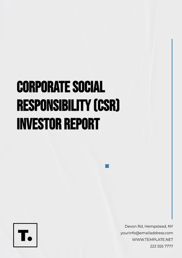 Free Corporate Social Responsibility (CSR) Investor Report Template to Edit Online