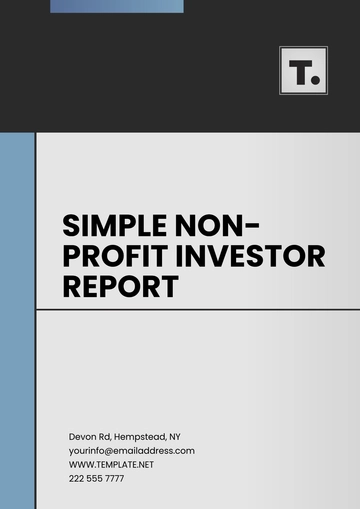 Free Simple Non-Profit Investor Report Template to Edit Online