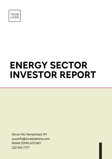 Free Energy Sector Investor Report Template to Edit Online