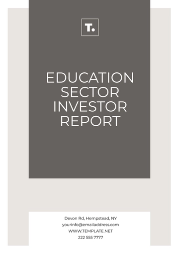 Free Education Sector Investor Report Template to Edit Online