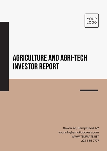 Free Agriculture and Agri-Tech Investor Report Template to Edit Online
