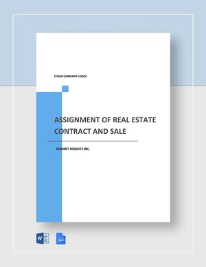 Assignment of Real Estate Contract and Sale Agreement Template