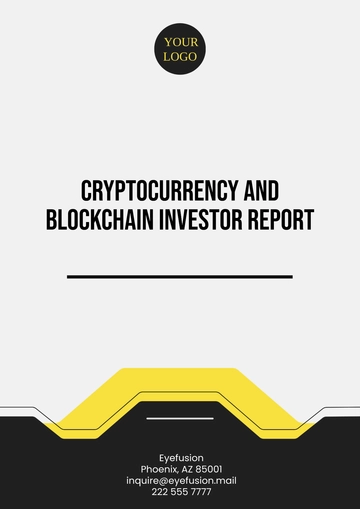 Free Cryptocurrency and Blockchain Investor Report Template to Edit Online