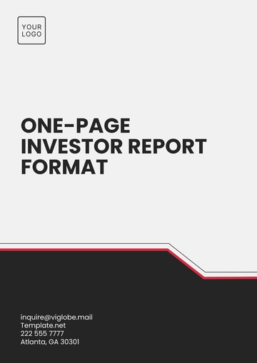 Free One-Page Investor Report Format  Template to Edit Online