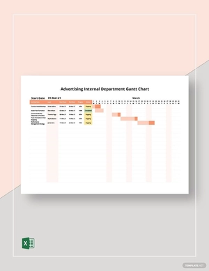 Advertising Internal Department Gantt Chart Template