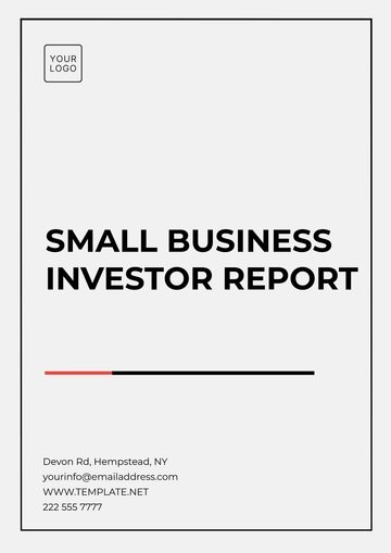 Free Small Business Investor Report Template to Edit Online