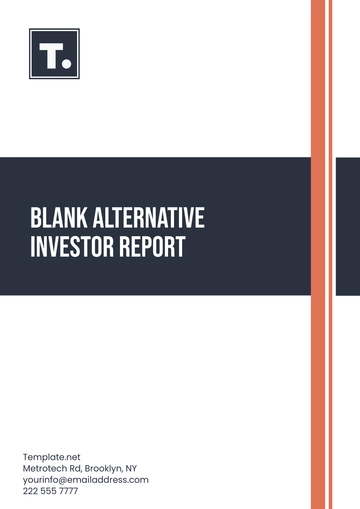 Free Blank Alternative Investor Report Template to Edit Online