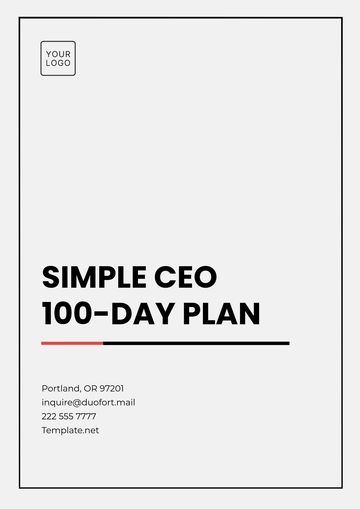 Free Simple CEO 100-Day Plan Template to Edit Online