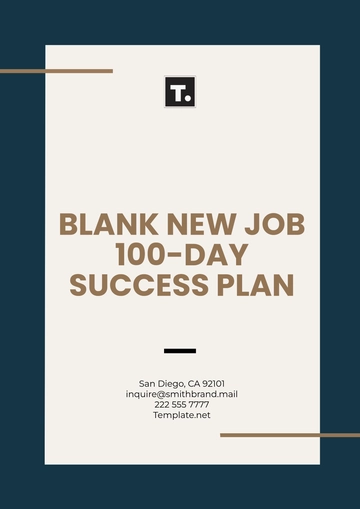 Free Blank New Job 100-Day Success Plan Template to Edit Online
