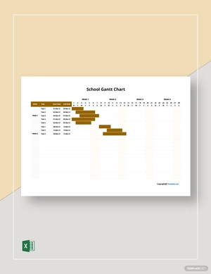 Sample School Gantt Chart Template