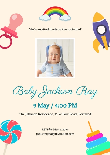 Free Custom Baby Invitation Template to Edit Online