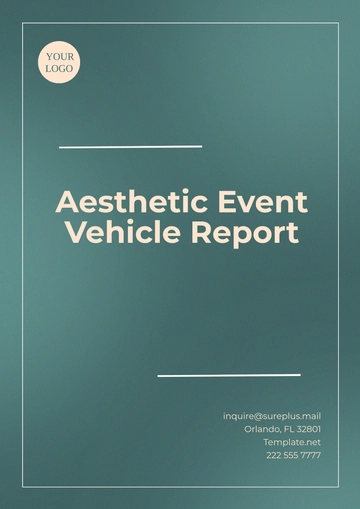 Free Aesthetic Event Vehicle Report Template to Edit Online