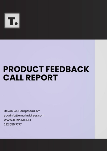 Free Product Feedback Call Report Template to Edit Online