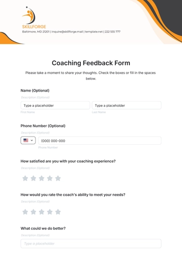 Free Coaching Feedback Form Template to Edit Online
