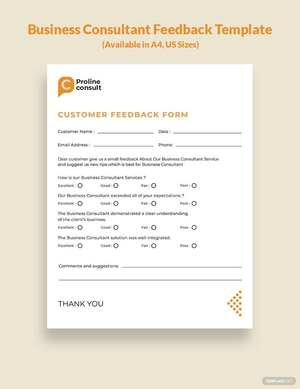 Business Consultant Feedback Form Template