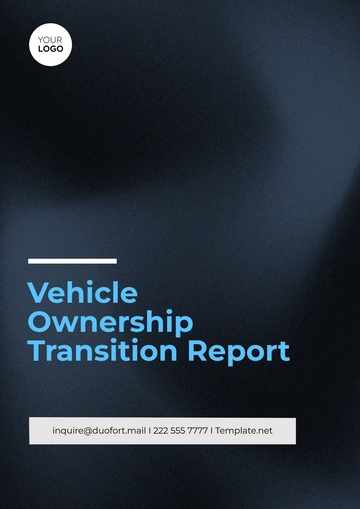 Free Vehicle Ownership Transition Report Template to Edit Online