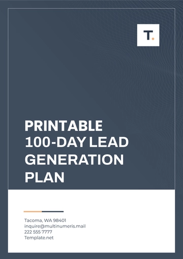Free Printable 100-Day Lead Generation Plan Template to Edit Online