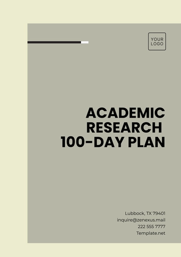 Free Academic Research 100-Day Plan Template to Edit Online