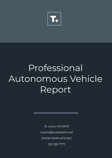 Free Professional Autonomous Vehicle Report Template to Edit Online