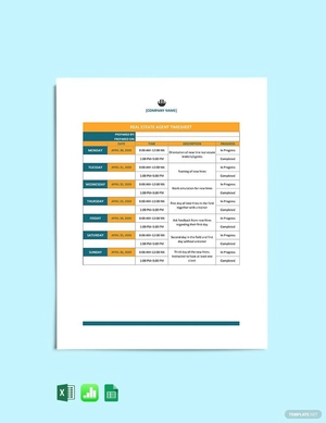 Weekly Real Estate Timesheet Template