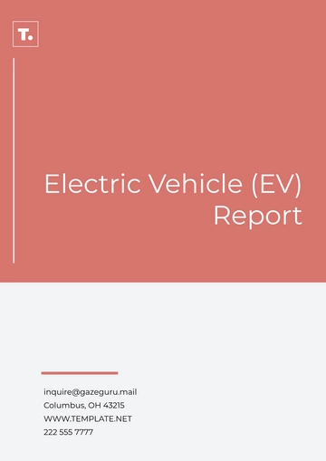 Free Electric Vehicle (EV) Report Template to Edit Online