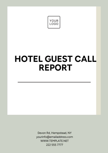 Free Hotel Guest Call Report Template to Edit Online