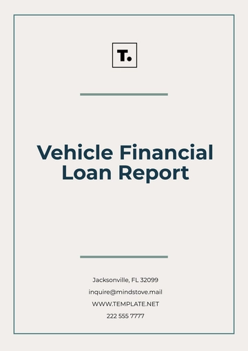 Free Vehicle Financial Loan Report Template to Edit Online