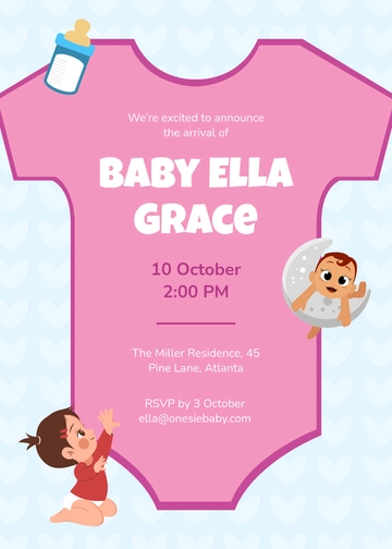 Free Onesie Baby Invitation Design Template to Edit Online