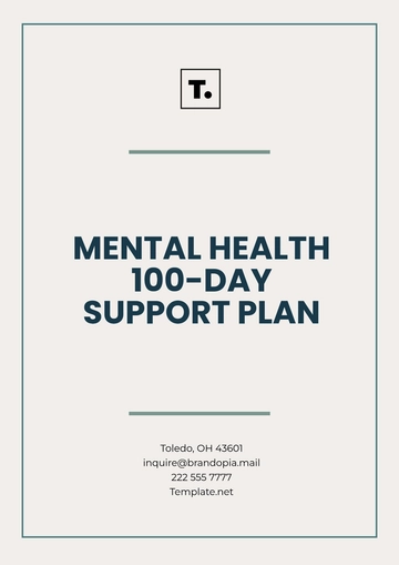 Free Mental Health 100-Day Support Plan Template to Edit Online