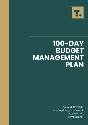 Free 100-Day Budget Management Plan Template to Edit Online