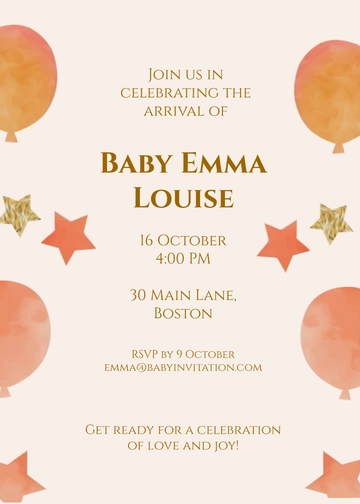 Free DIY Baby Invitation Template to Edit Online