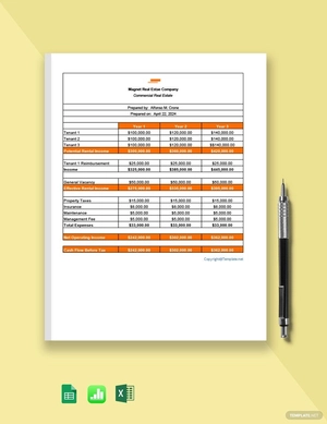 Commercial Real Estate Sheet Template