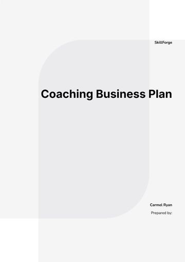 Free Coaching Business Plan Template to Edit Online