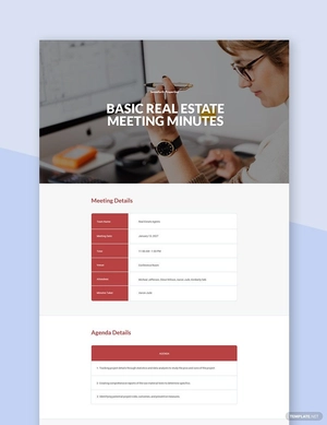 Basic Real Estate Meeting Minutes Template
