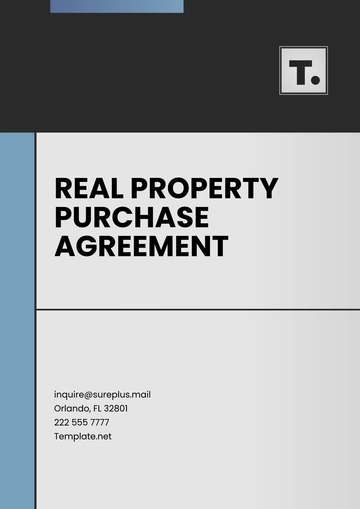 Free Real Property Purchase Agreement Template to Edit Online