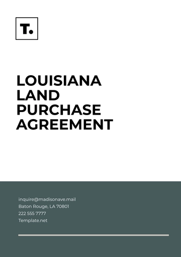 Free Louisiana Land Purchase Agreement Template to Edit Online