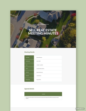 Sell Real Estate Meeting Minutes Template