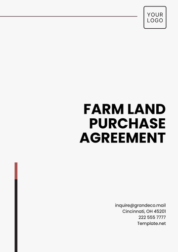 Free Farm Land Purchase Agreement Template to Edit Online