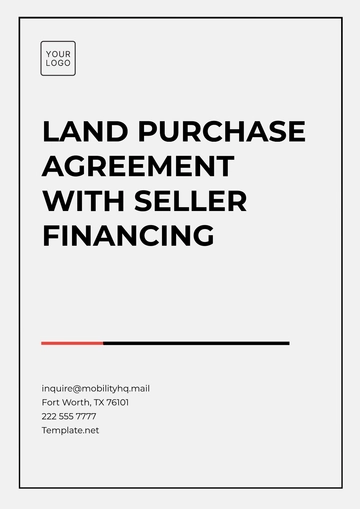 Free Land Purchase Agreement with Seller Financing Template to Edit Online Free Land Purchase Agreement with Seller Financing Template to Edit Online