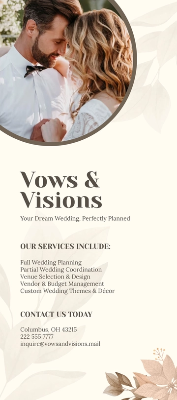 Free Aesthetic Wedding Rack Card Template to Edit Online