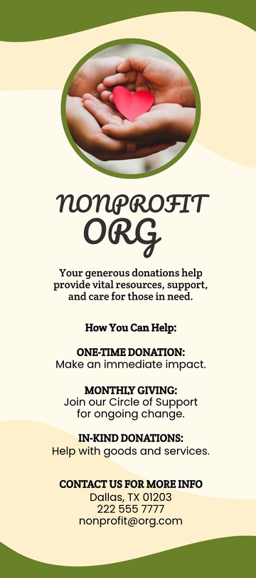 Free Donation Rack Card Template to Edit Online