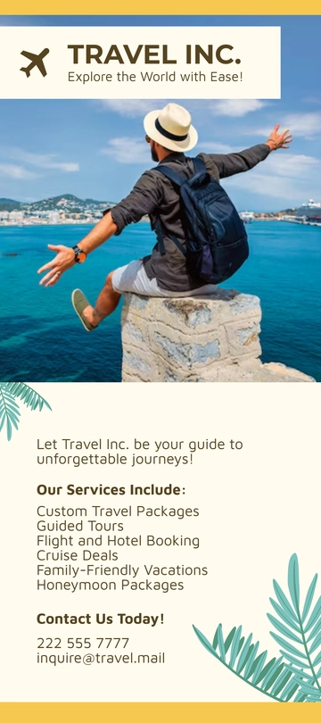 Free Travel Rack Card Template to Edit Online